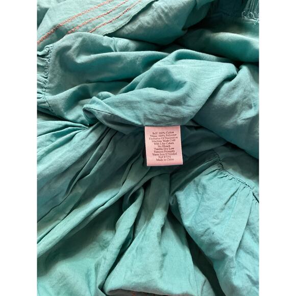 JOHNNY WAS Women's Size 6 Fit and Flare Teal Embroidered Skirt EUC - Picture 6 of 7